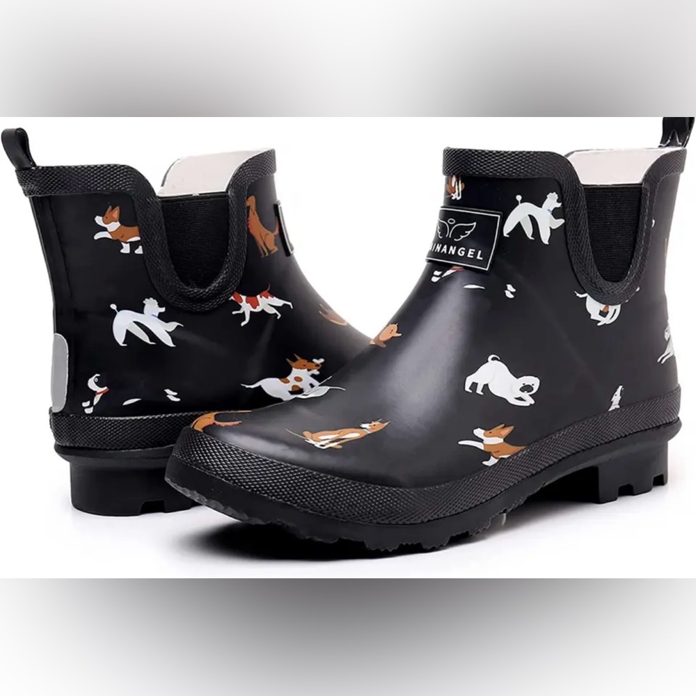 Rain Angel rubber rain boots with dogs